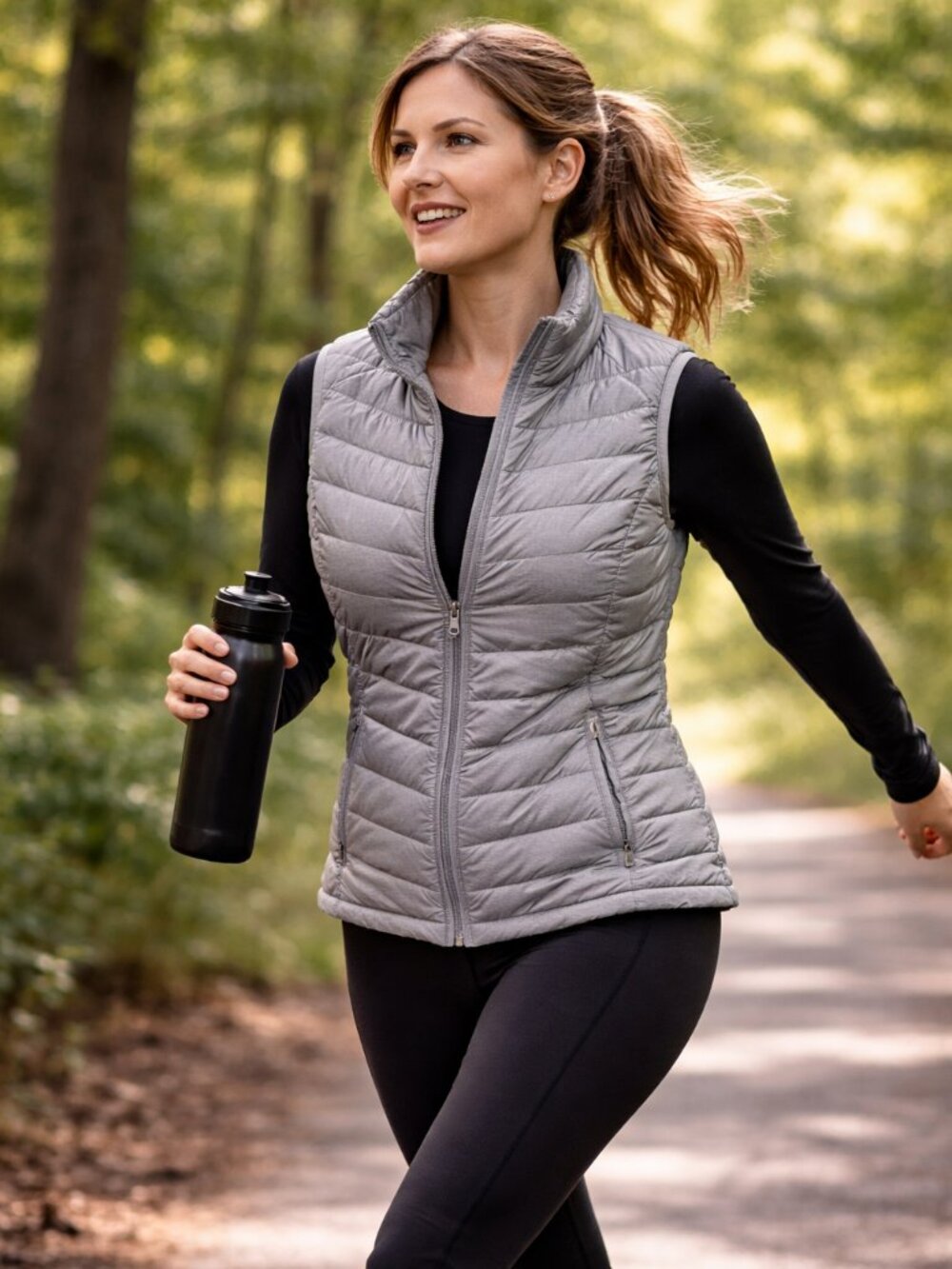 Tangerine Gray Quilted Puffer Vest – Size M/M